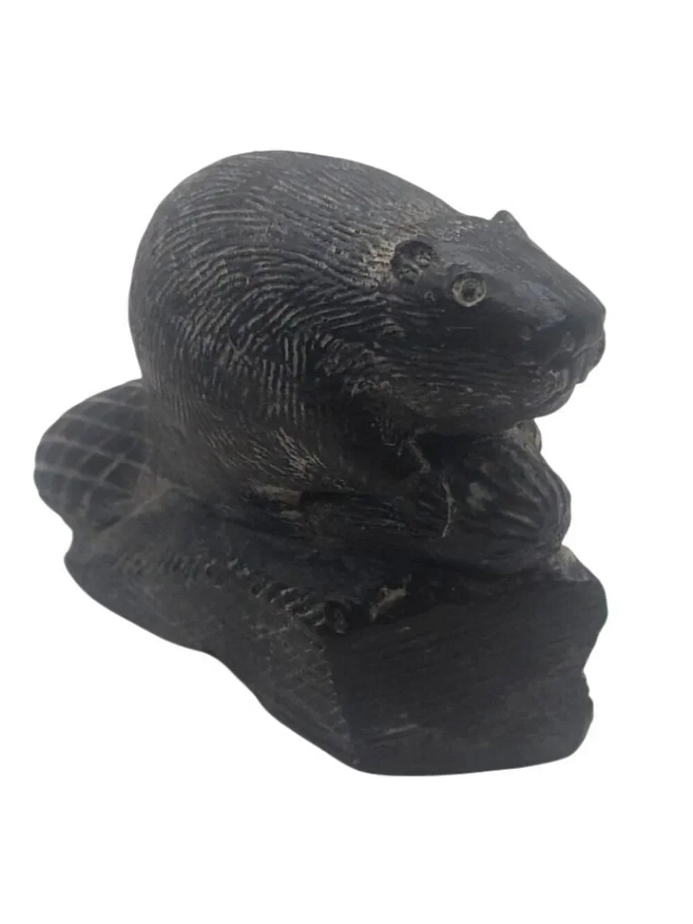 Edmund Wolf Originals Beaver Figurine Resin Inuit Design Canada Collectible Vtg